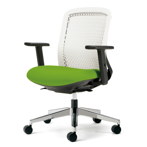 プラス トライチェア アルミ脚 ローバック アジャスト肘 ホワイトシェル KD-TR52SEL