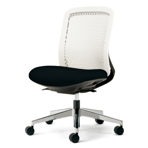 プラス トライチェア アルミ脚 ローバック 肘無 ホワイトシェル KC-TR52SEL