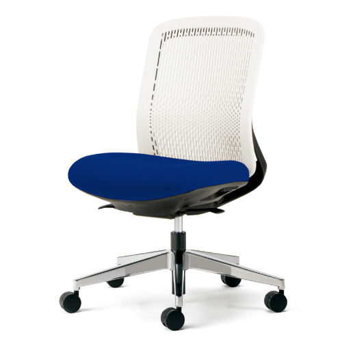 プラス トライチェア アルミ脚 ローバック 肘無 ホワイトシェル KC-TR52SEL