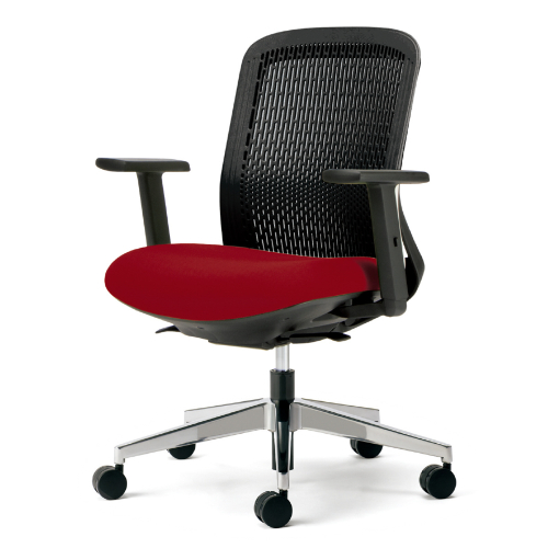 プラス トライチェア アルミ脚 ローバック アジャスト肘 スモークブラックシェル KD-TR62SEL