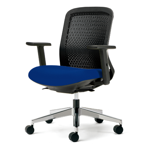 プラス トライチェア アルミ脚 ローバック アジャスト肘 スモークブラックシェル KD-TR62SEL