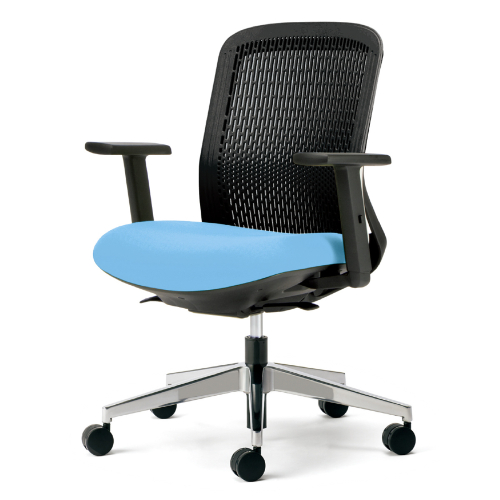 プラス トライチェア アルミ脚 ローバック アジャスト肘 スモークブラックシェル KD-TR62SEL