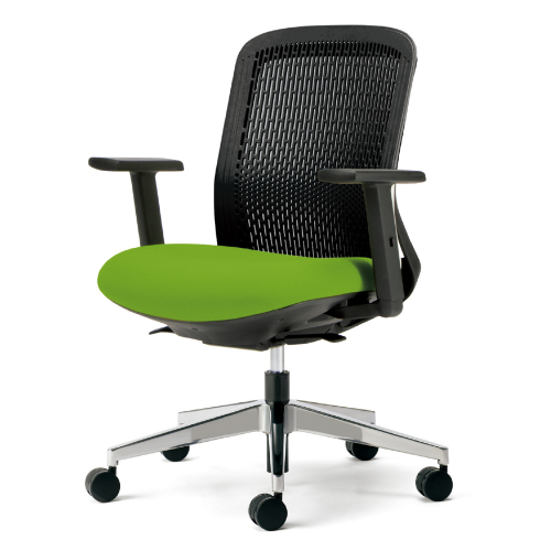 プラス トライチェア アルミ脚 ローバック アジャスト肘 スモークブラックシェル KD-TR62SEL