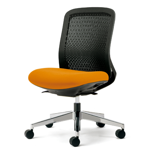 プラス トライチェア アルミ脚 ローバック 肘無 スモークブラックシェル KC-TR62SEL