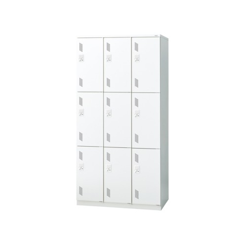 プラス 更衣ロッカー LZシリーズ カラータイプ 9人用 3連3段 プッシュ錠 W900×D515×H1790 LZ-9T 41-866