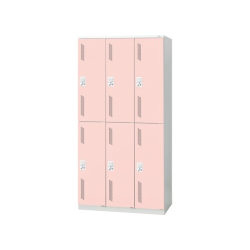 プラス 更衣ロッカー LZシリーズ カラータイプ 6人用 プッシュ錠 W900×D515×H1790 LZ-6T 41-884