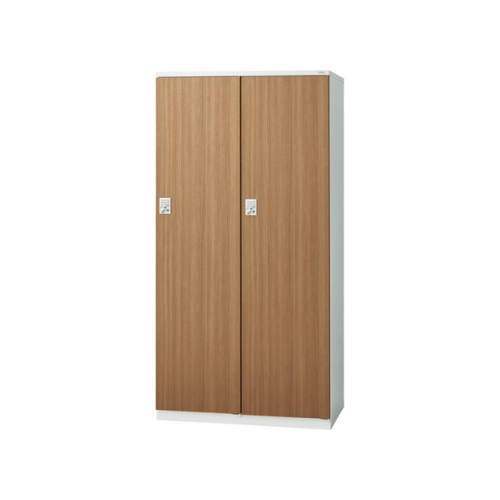 プラス 更衣ロッカー LZシリーズ 木目扉 2人用 プッシュ錠 W900×D515×H1790 LZ-2T/41-890