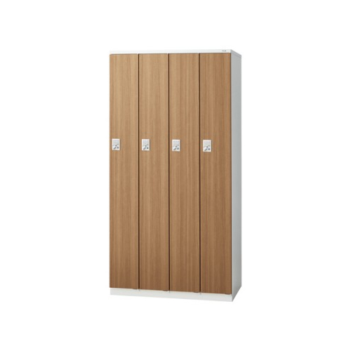 プラス 更衣ロッカー LZシリーズ 木目扉 4人用 プッシュ錠 W900×D515×H1790 LZ-4T/41-892