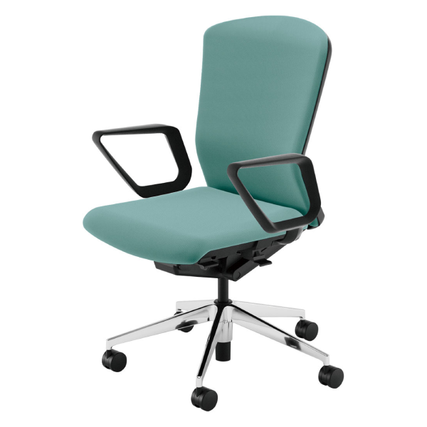 ウチダ エルフィチェア ポリッシュ脚 両面クロス ハイバック リング肘(ERAW型/ERAB型) 5-360-683/5-360-623