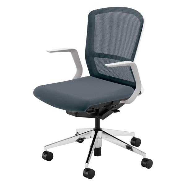 ウチダ エルフィチェア メッシュ ミドルバック L型肘(ELAW型/ELAB型) ナイロンキャスター 5-360-181/5-360-121