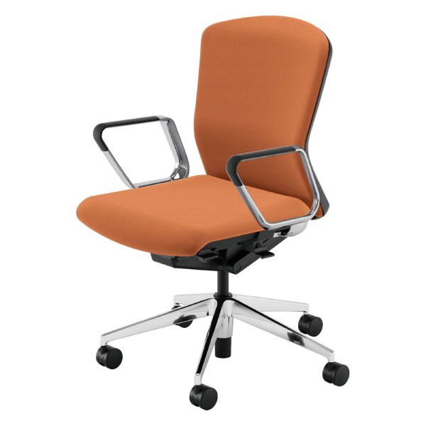 ウチダ エルフィチェア クロス ミドルバック アルミリング肘(EARPA型) ナイロンキャスター 5-360-386/5-360-326