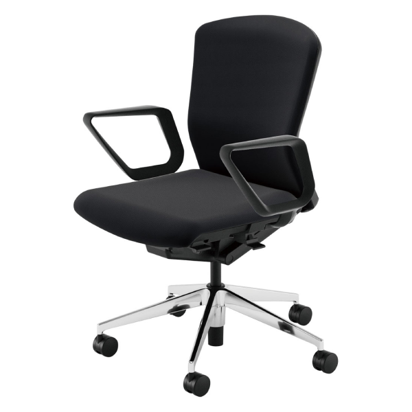 ウチダ エルフィチェア ポリッシュ脚 両面クロス ミドルバック リング肘(ERAW型/ERAB型) 5-360-393/5-360-333