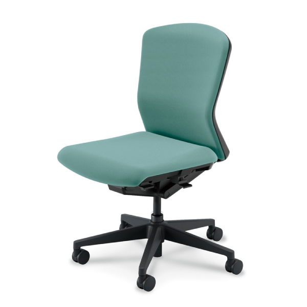 内田洋行ウチダ エルフィチェア 両面クロス ミドルバック 肘無 ナイロンキャスター 5-360-500