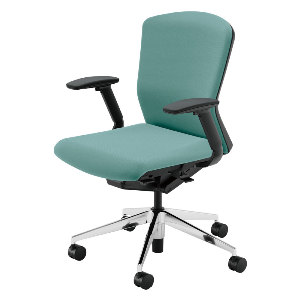 ウチダ エルフィ ミドルバック ポリッシュ脚 両面クロス アジャスタブル肘(EFAW型／EFAB型) 5-360-594/5-360-534