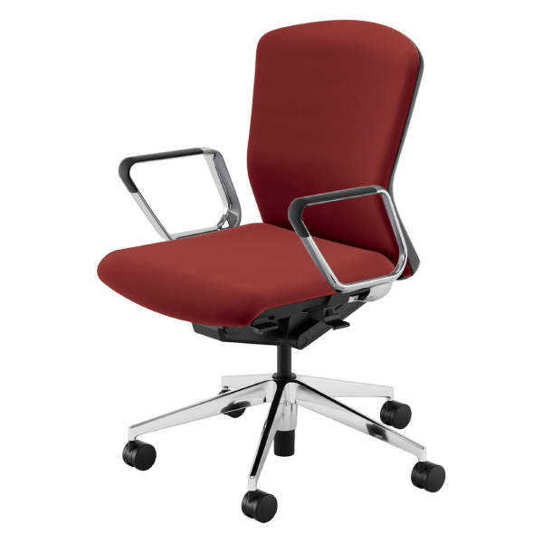 ウチダ エルフィチェア 両面クロスミドルバック アルミリング肘(EARPA型) ウレタンキャスター 5-360-596/5-360-536