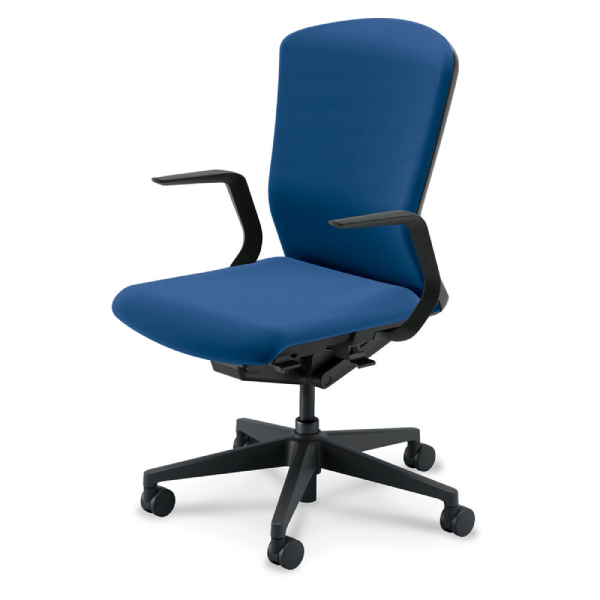 内田洋行ウチダ エルフィチェア 両面クロスハイバック L型肘(ELAW型) ナイロンキャスター 5-360-601