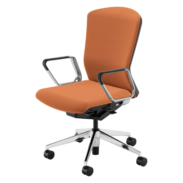 ウチダ エルフィチェア 両面クロスハイバック アルミリング肘(EARPA型) ナイロンキャスター 5-360-686/5-360-626