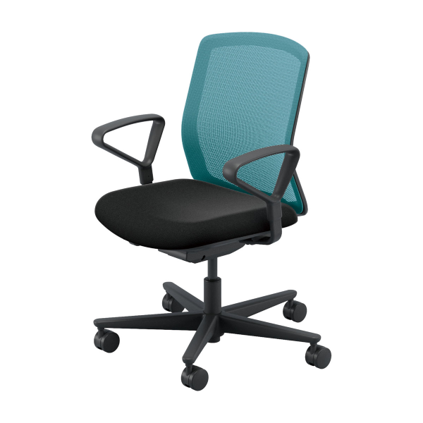 内田洋行 カリッサ2 チェア メッシュタイプ ミドルバック リング肘 ナイロンキャスター　5-370-71/5-370-21