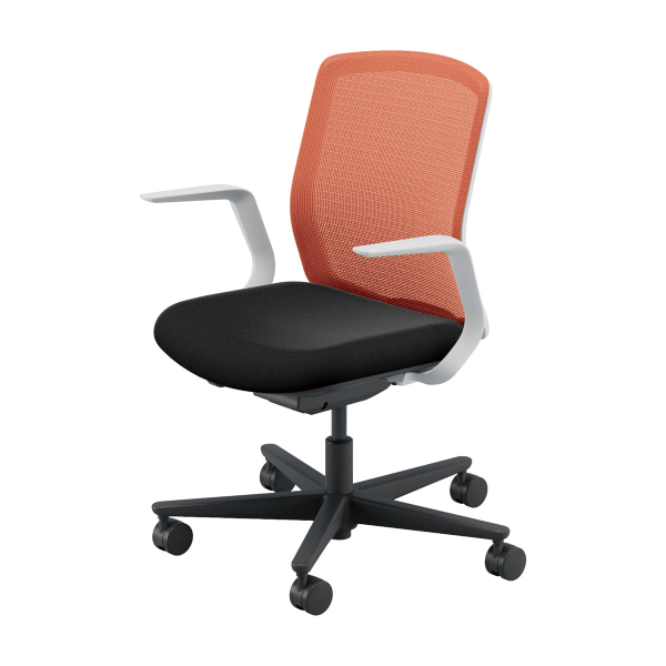 内田洋行 カリッサ2 チェア メッシュタイプ ミドルバック  L型肘 ナイロンキャスター　5-370-61/5-370-11