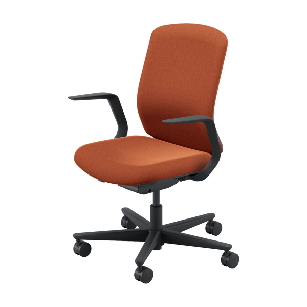 内田洋行 カリッサ2チェア クロスタイプ L型肘 単色/ツートン ナイロンキャスター 5-371-61/5-371-11