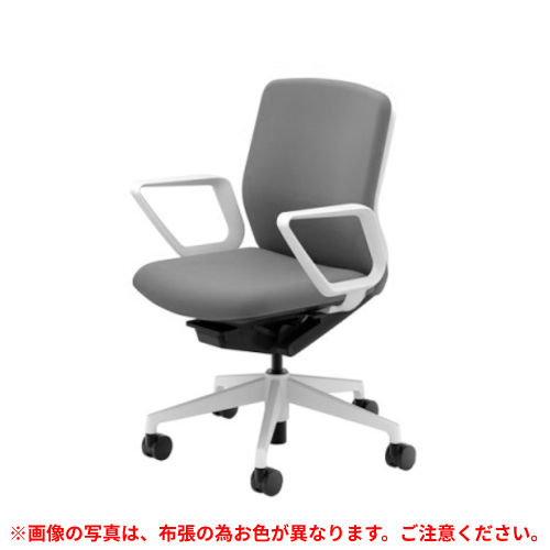 ウチダ クレネチェア ミドルバック リング肘 ホワイトシェル ホワイト／ブラック脚 ウレタンキャスター 5-377-324/5-377-524