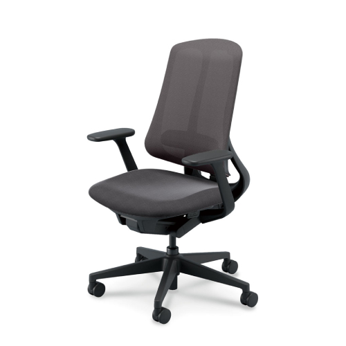 リーフレクチェア ハイバック ブラック樹脂脚 T型肘 ランバー付 ナイロンC ホワイト/ブラックフレーム 5-378-403/5-378-203