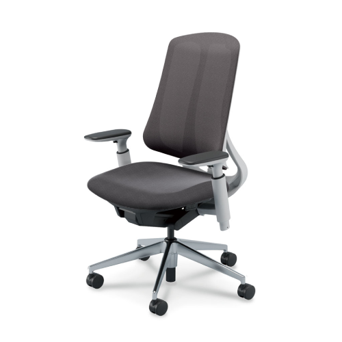 リーフレクチェア ハイバック アルミポリッシュ脚 アジャスタブル肘 ナイロンC ホワイト/ブラックフレーム 5-378-346/5-378-146