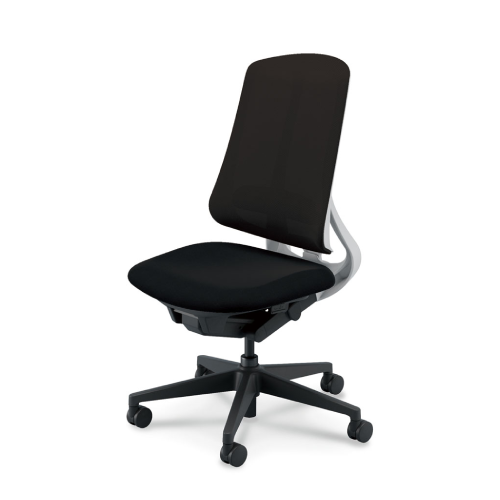 リーフレクチェア ハイバック ブラック樹脂脚 肘なし ランバー付 ナイロンC ホワイト/ブラックフレーム 5-378-400/5-378-200