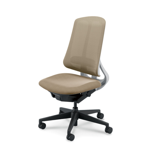 リーフレクチェア ハイバック ブラック樹脂脚 肘なし ランバー付 ナイロンC ホワイト/ブラックフレーム 5-378-400/5-378-200