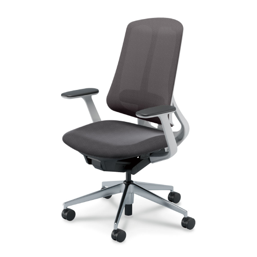 リーフレクチェア ハイバック アルミポリッシュ脚 T型肘 ランバー付 ナイロンC ホワイト/ブラックフレーム 5-378-443/5-378-243