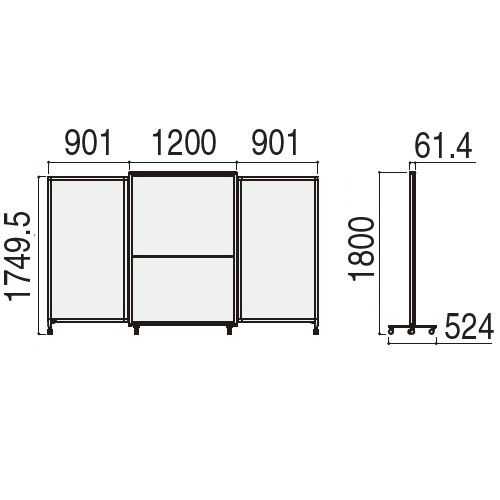 ウチダ ホワイトボードタイプ エラスティック ESWB-1812 WB仕様 W3002×H1800 5-600-106