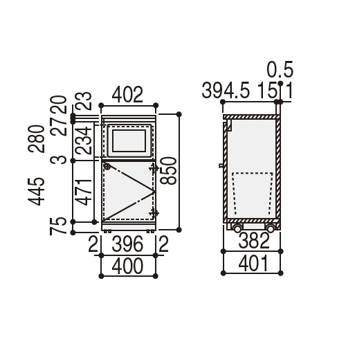 ウチダ 木製ビジネスキッチン MK型 ワゴン W402×D411×H850mm MK2型ワゴン-DSAW 5-861-0002