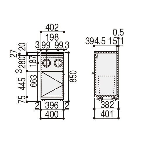内田洋行 木製ビジネスキッチン MK型 ワゴン W402×D411×H850mm MK2型