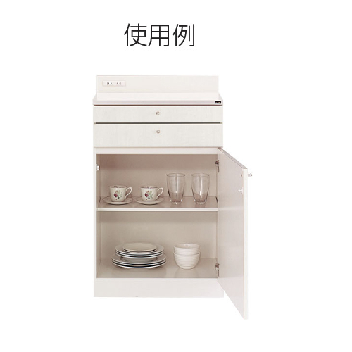 ウチダ 木製ビジネスキッチン MK型 ロータイプ W600×D440×H995mm MK2-23SAW 5-861-0101