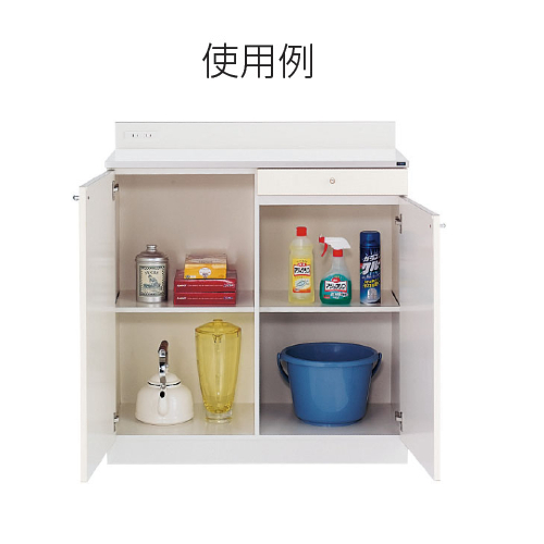 ウチダ 木製ビジネスキッチン MK型 ロータイプ W900×D440×H995mm MK2-33SAW 5-861-0102