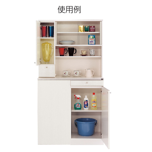 ウチダ 木製ビジネスキッチン MK型 ハイタイプ W900×D300/440×H1715mm MK2-36SAW 5-861-0105