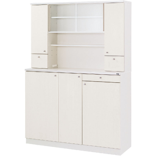 ウチダ 木製ビジネスキッチン MK型 ハイタイプ W1200×D300/440×H1715mm MK2-46SAW 5-861-0106