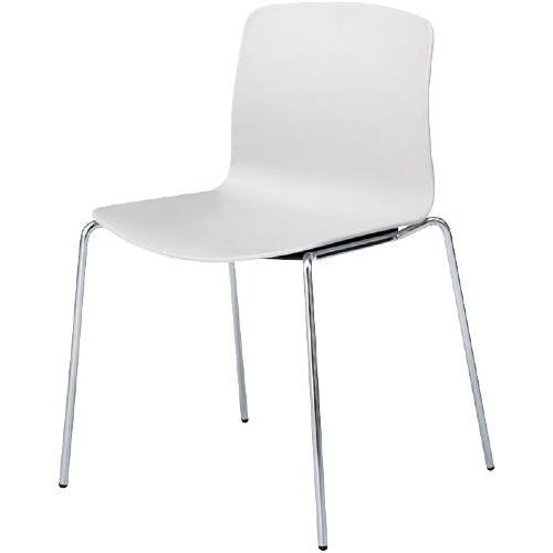 ウチダ ミーティングチェア ricco(リッコ) 4本脚 メッキ仕上げ 背・座ヌード RIC-250N 6-114-4100