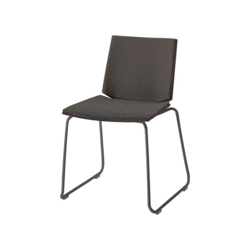 内田洋行 ミーティングチェア ヘーゼル メタリックグレイ脚 布張り ループ脚 背・座パッド HZL-200MBS 6-116-2□□□