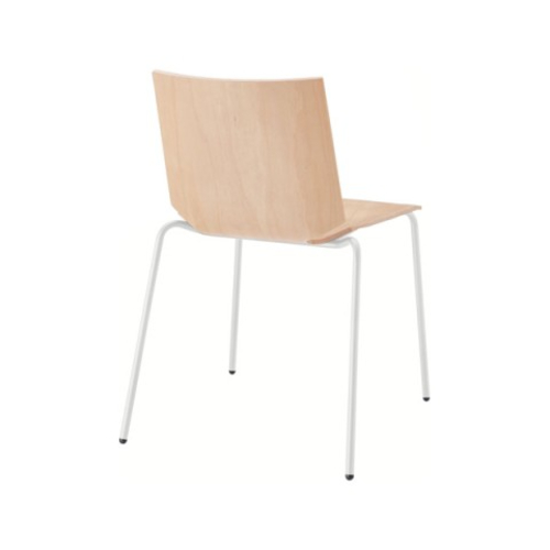 ウチダ ミーティングチェア ヘーゼル ホワイト脚 布張り 4本脚 背・座ヌード HZL-100WN 6-116-5□00