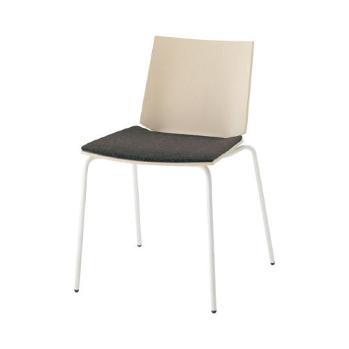 内田洋行 ミーティングチェア Hazel(ヘーゼル) ホワイト脚 布張り 4本  