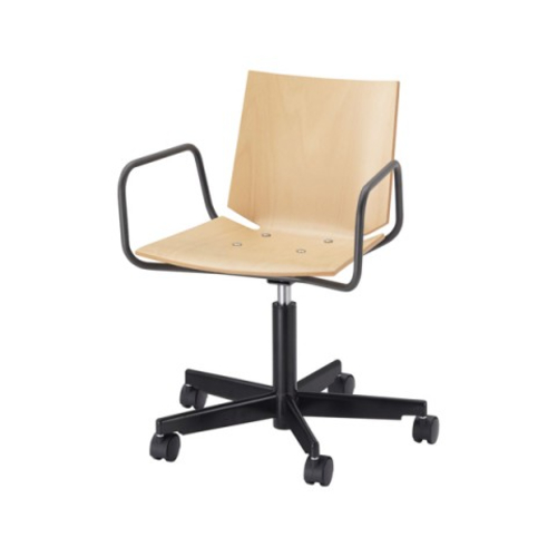 ウチダ ミーティングチェア ヘーゼル 5本脚 布張り 5本回転脚アーム付 背・座ヌード HZL-530N 6-117-2□00