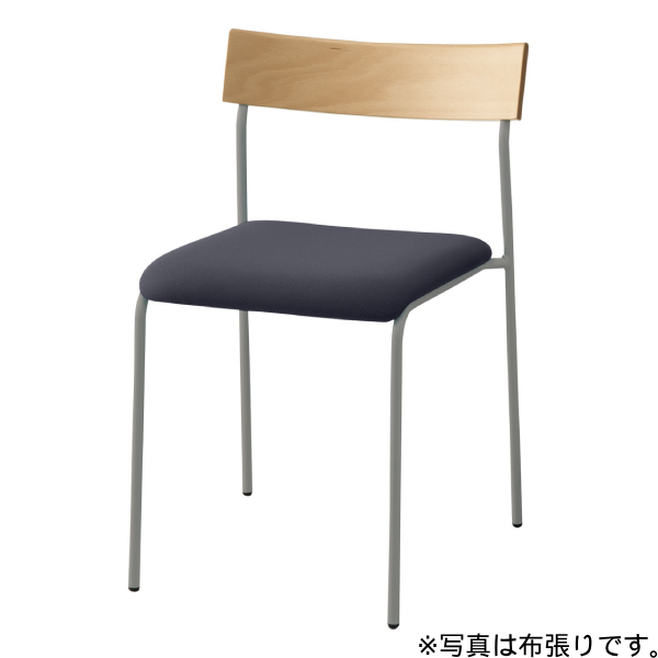 内田洋行 リフレッシュタイプチェア CS-28Nシリーズ 背ウッド ビニールレザータイプ 4本脚 シルバーメタリック塗装 6-450-593