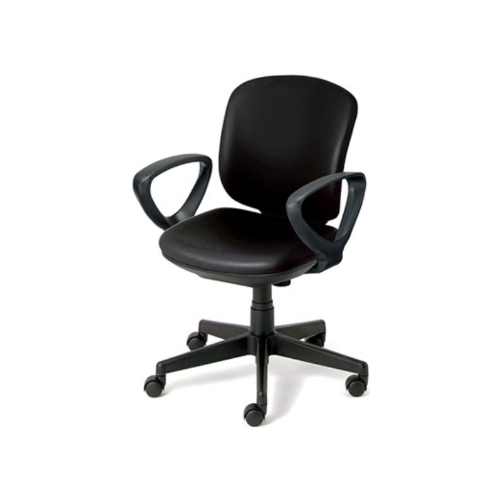 プラス プリセアチェア(Presea) ローバック ブラックシェル ビニルレザータイプ ループ肘 KB-K66NL