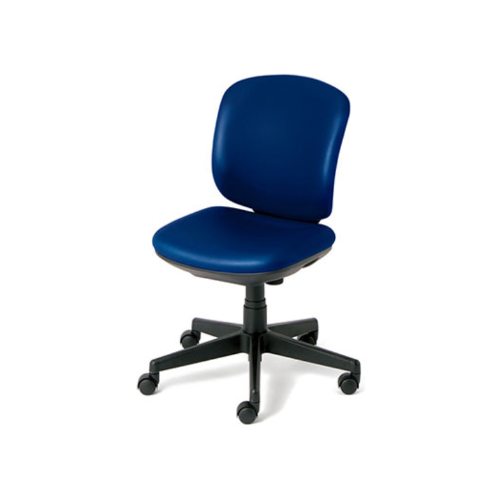 プラス プリセアチェア(Presea) ローバック ブラックシェル ビニルレザータイプ 肘なし KC-K66NL