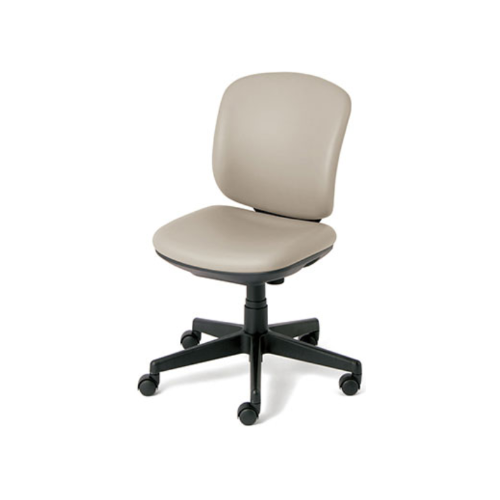 プラス プリセアチェア(Presea) ローバック ブラックシェル ビニルレザータイプ 肘なし KC-K66NL