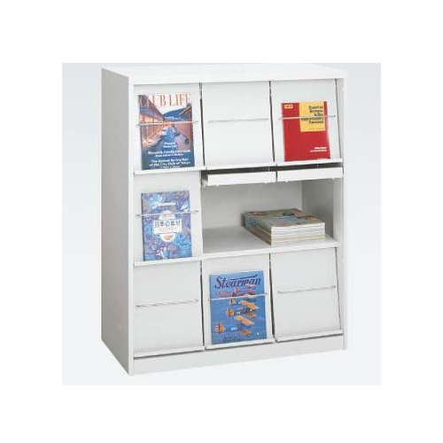 オカムラ 雑誌架 フラップ扉タイプ セパレート3段 W900×D450×H1140 6801CZ-ZA75