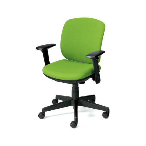 プラス プリセアチェア(Presea) ローバック  ホワイトシェル 布タイプ アジャスト肘 KD-K56SL