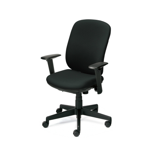 プラス プリセアチェア(Presea) ハイバック  ブラックシェル 布タイプ アジャスト肘 KD-K63SL