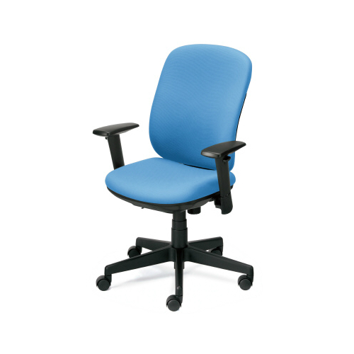 プラス プリセアチェア(Presea) ハイバック  ブラックシェル 布タイプ アジャスト肘 KD-K63SL